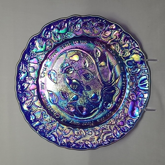 Imperial Glass 1970 Limited Edition Christmas Plate A Partridge in a Pear Tree - Picture 3 of 8